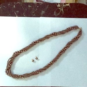 Marvella simulated pearl necklace & earrings